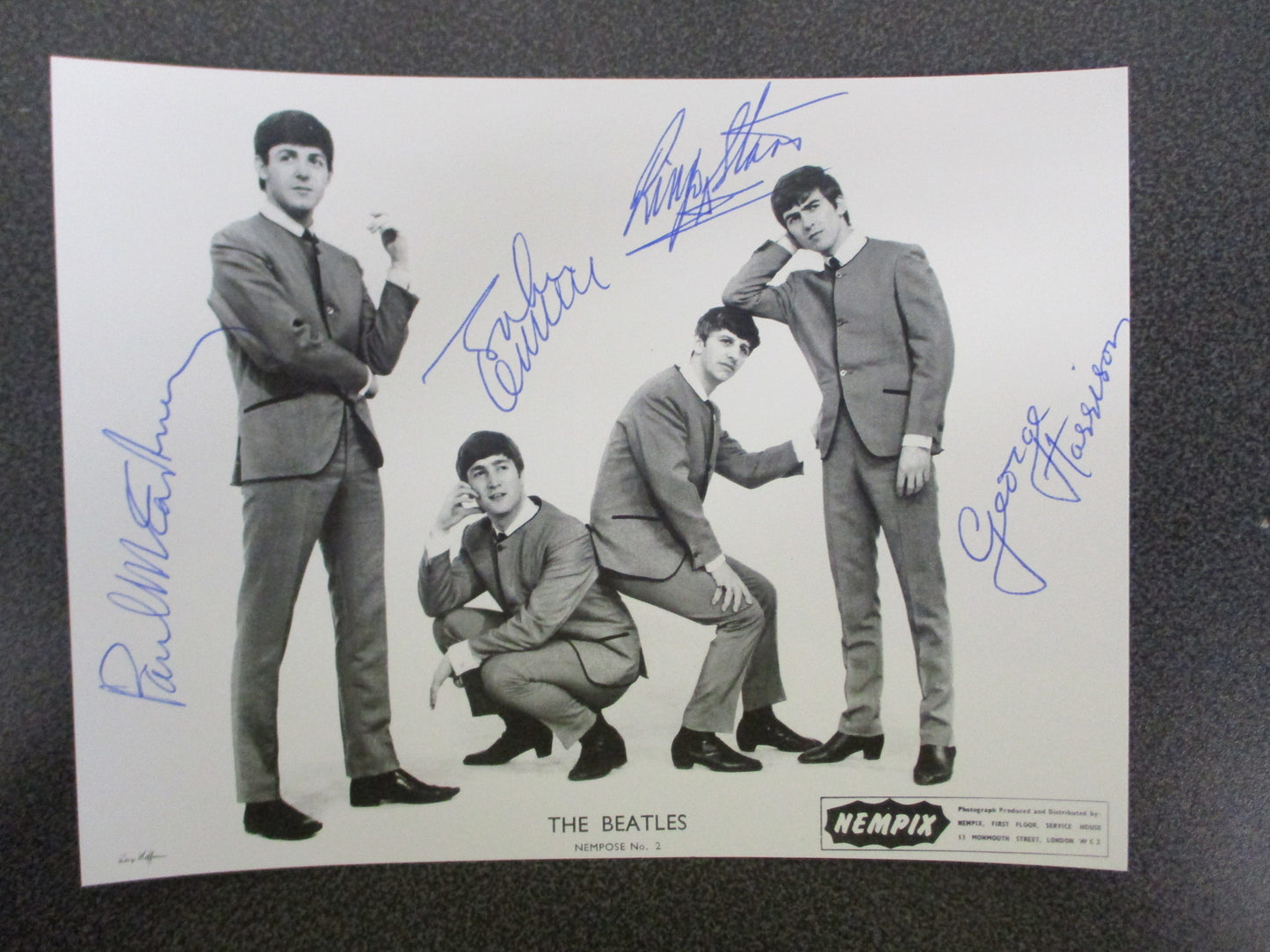 Beatles NEMPIX Photo Signed by all 4 Beatles - Fab 4