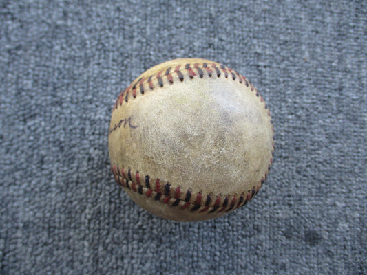 Walter Johnson Signed Baseball 1920's Red & Black Stitched Baseball PSA