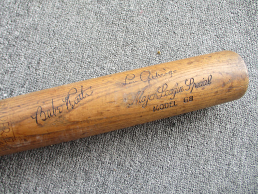 Babe Ruth / Lou Gehrig Signed Draper Maynard Model 68 Baseball Bat w/ COA