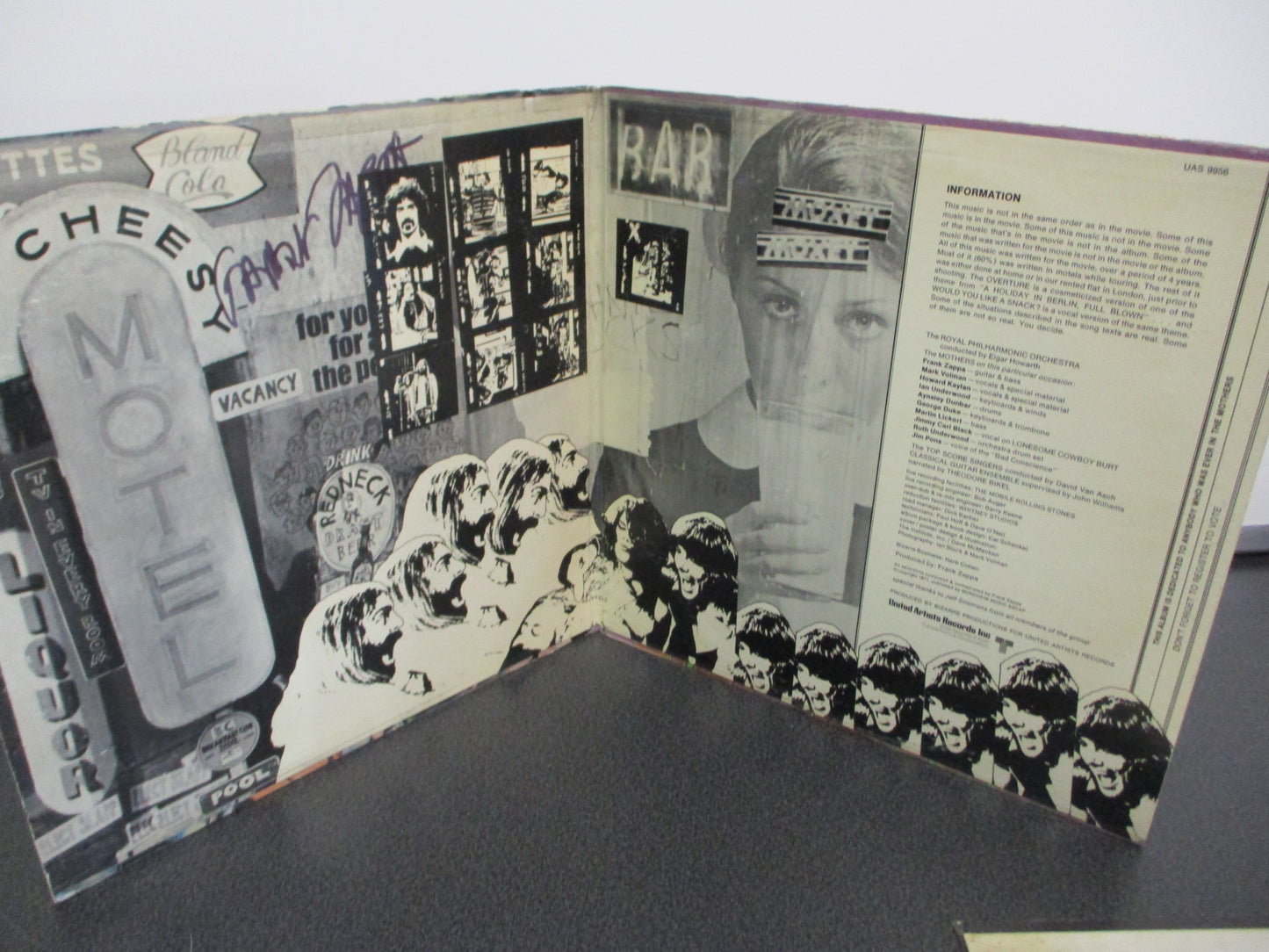 Frank Zappa Double Signed Album cover 200 Motels