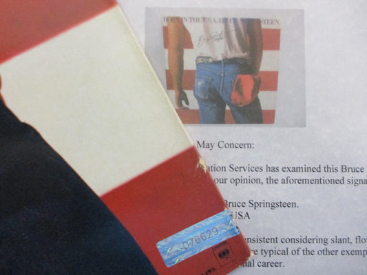 Authentic Bruce Springsteen Signed "Born in the USA" Album Cover with Certificate of Authenticity (COA)