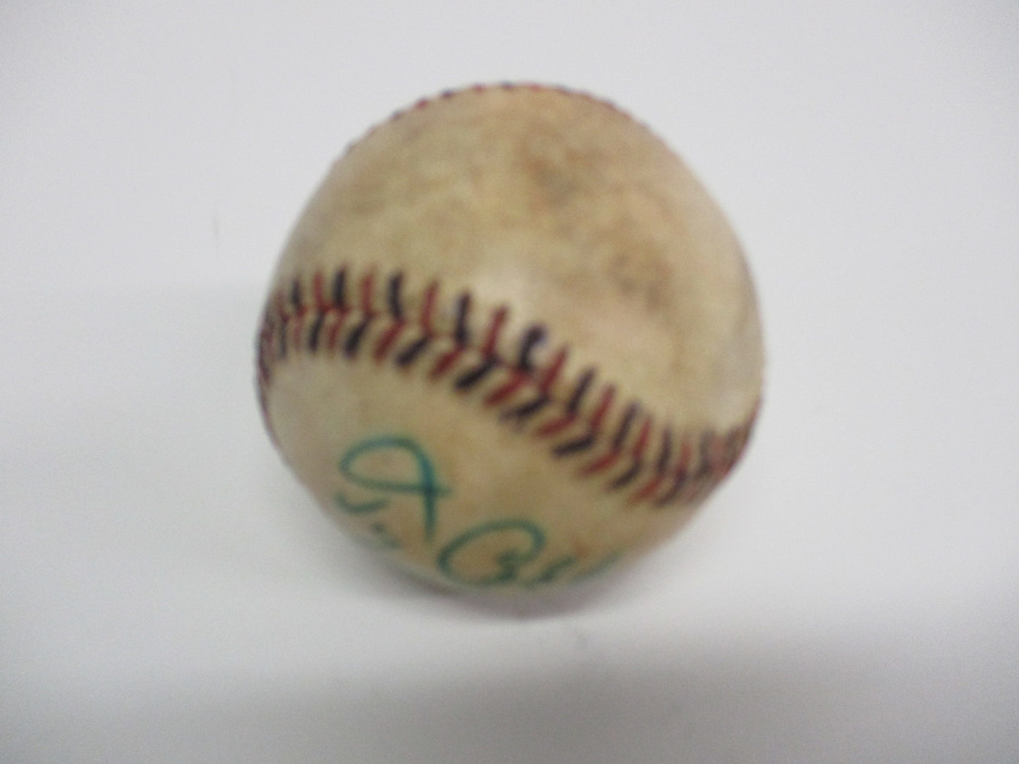Ty Cobb Single Signed 1910's Black and Red Stitched Baseball
