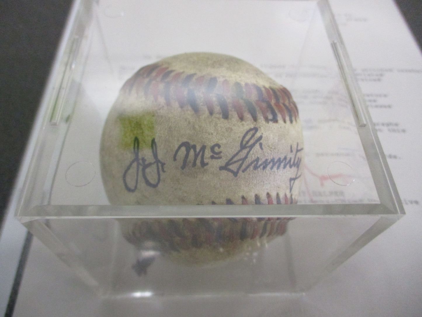 Joe McGinnity Single Signed 1910's Black & Red Stitched Official Baseball