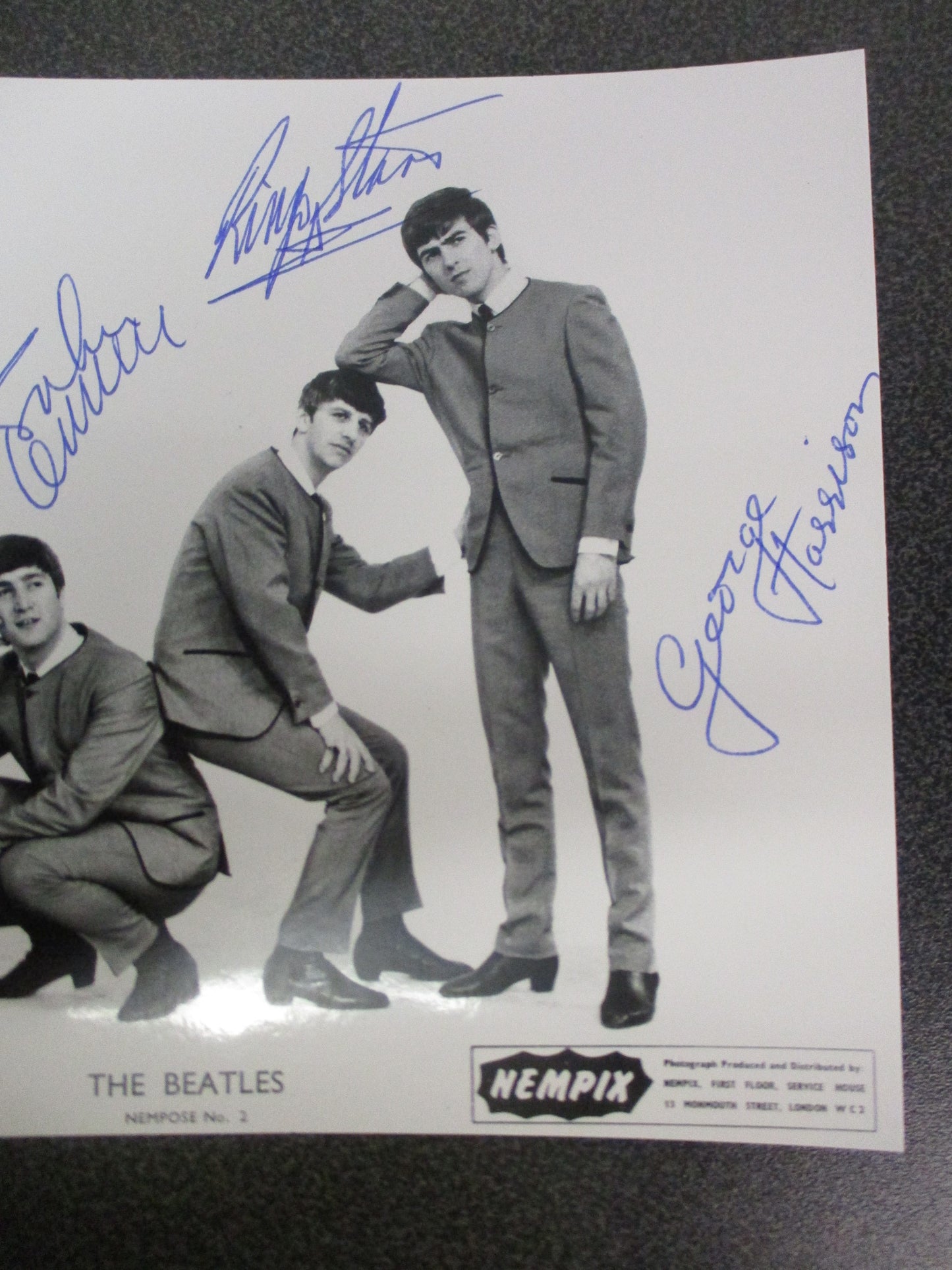 Beatles NEMPIX Photo Signed by all 4 Beatles - Fab 4