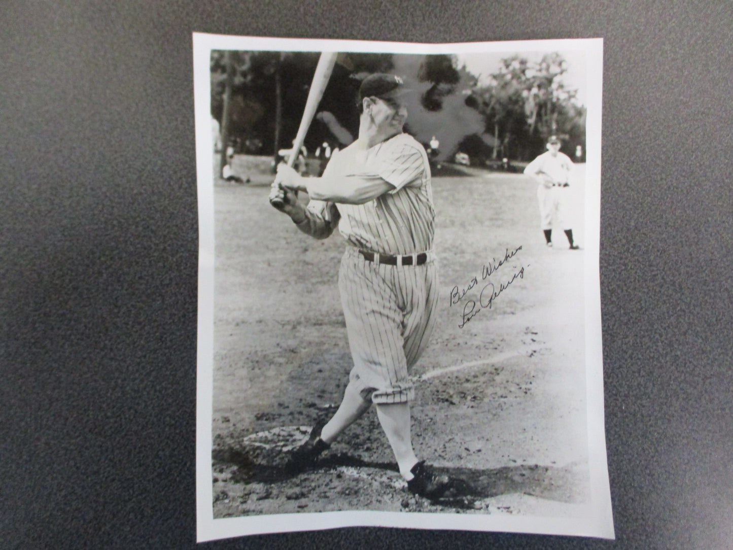 Lou Gehrig Yankees Signed Photo "Best Wishes" 9 1/2" x 8" Circa 1930's