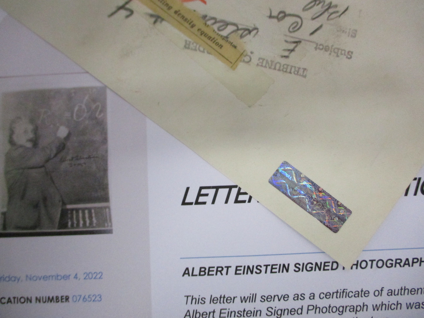 Albert Einstein Signed Photograph