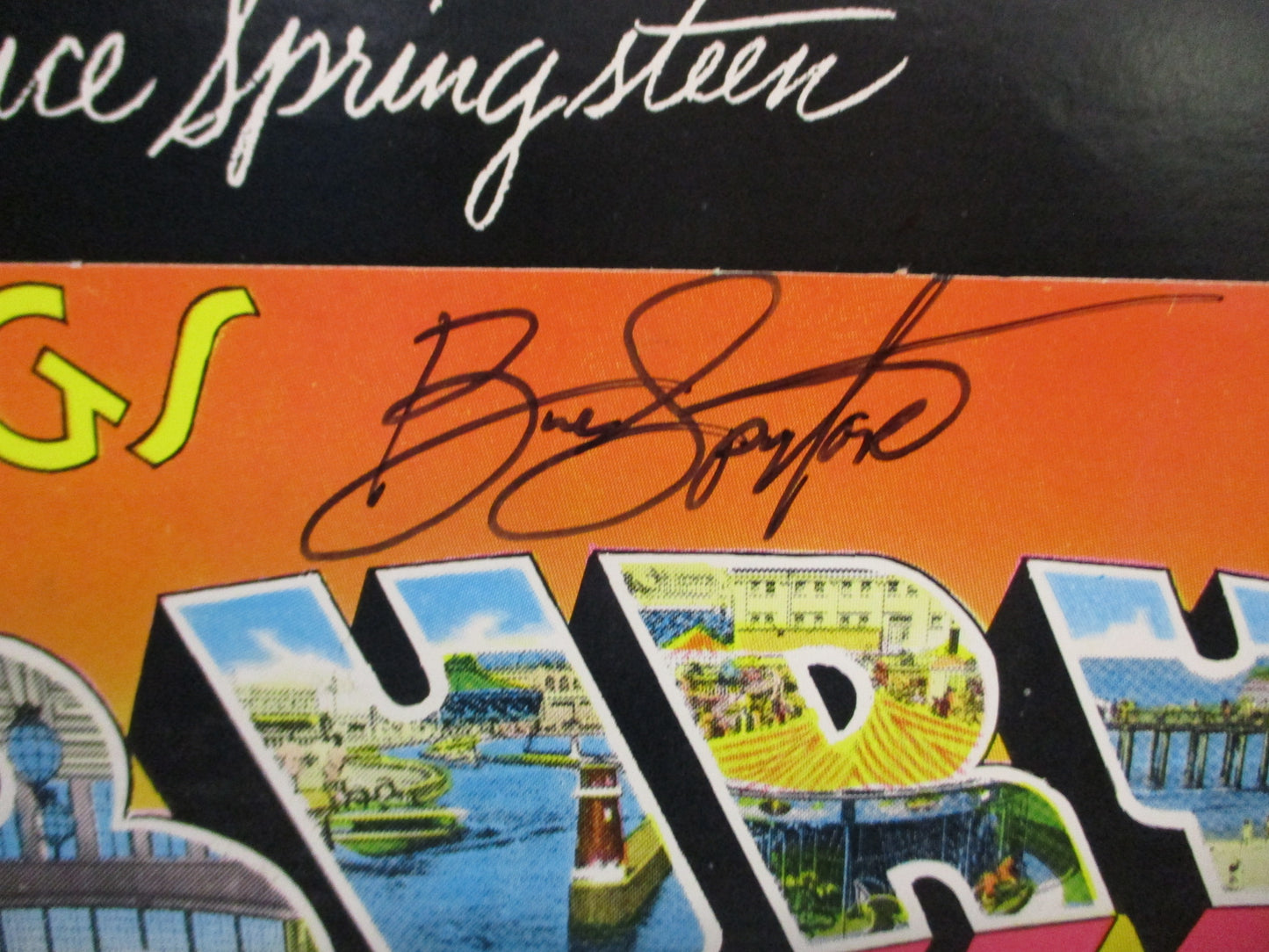 Rare Bruce Springsteen Autographed "Greetings from Asbury Park" Album Cover with Certificate of Authenticity (COA)