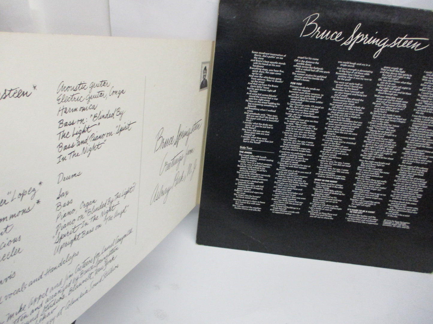 Rare Bruce Springsteen Autographed "Greetings from Asbury Park" Album Cover with Certificate of Authenticity (COA)