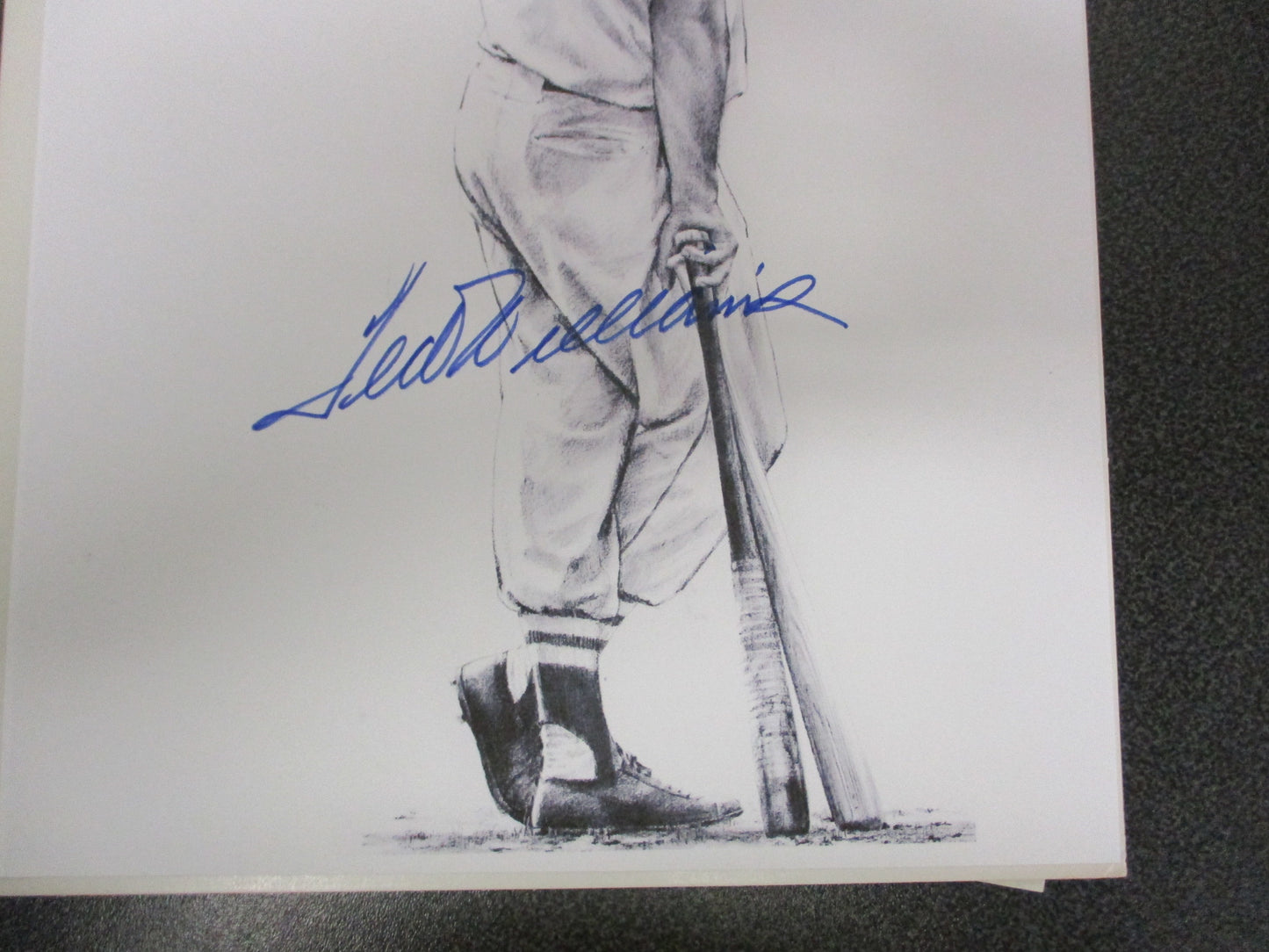 Ted Williams Boston Red Sox Signed Photo Sketch w/ COA 8" x 10"