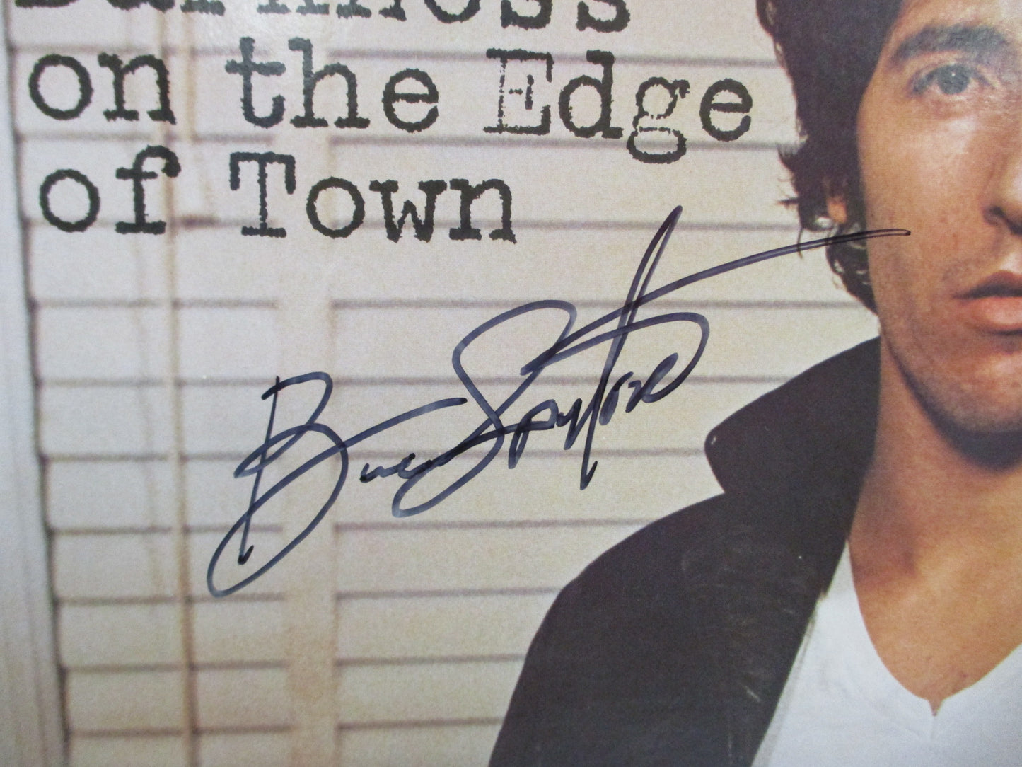 Authentic Bruce Springsteen Autographed "Darkness on the Edge of Town" Album Cover with Certificate of Authenticity (COA)