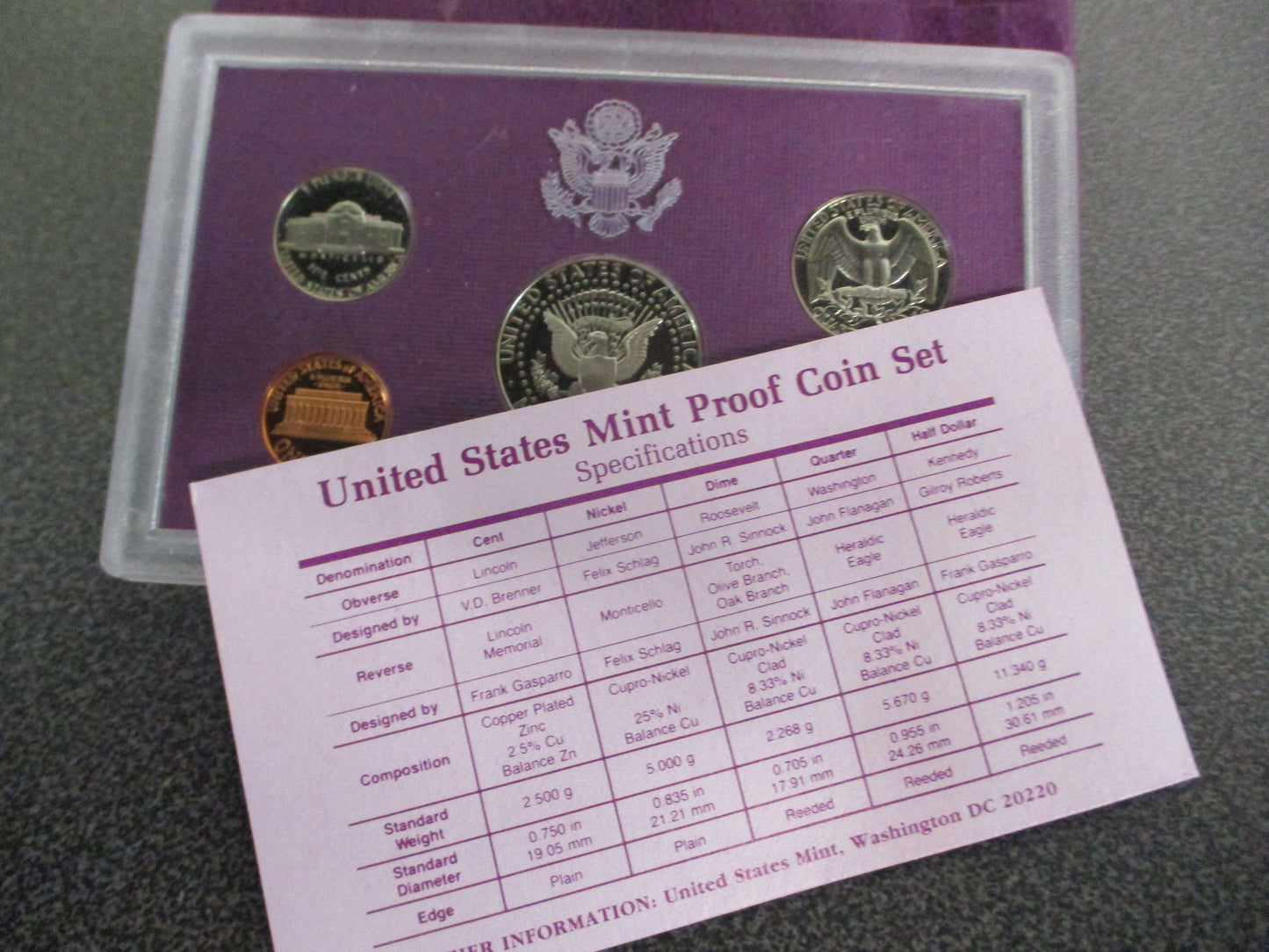Lot of 6 United States Mint Proof Sets 1986 - 1991