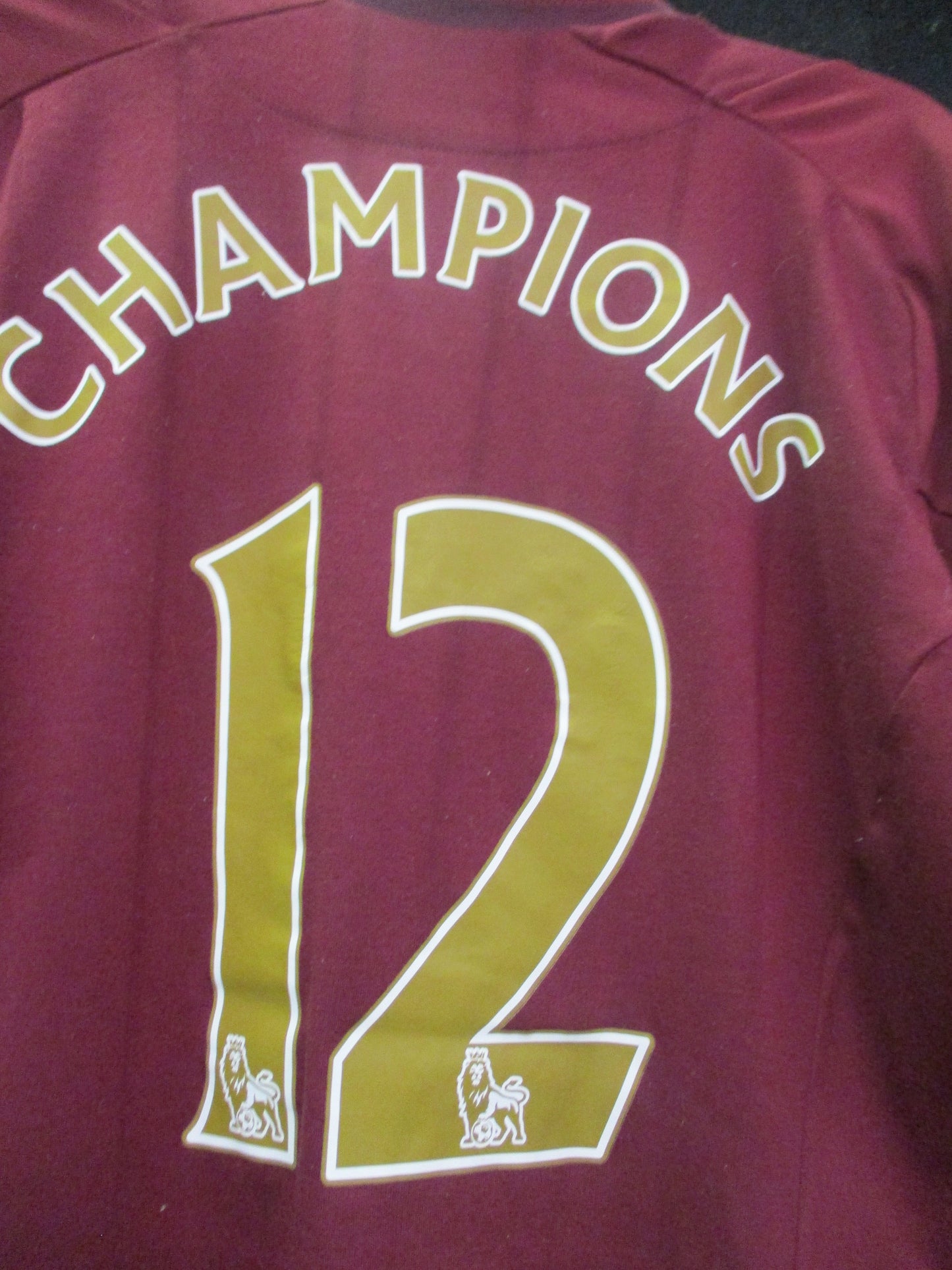 Umbro Manchester City Maroon Champions #12 Jersey, Size 44