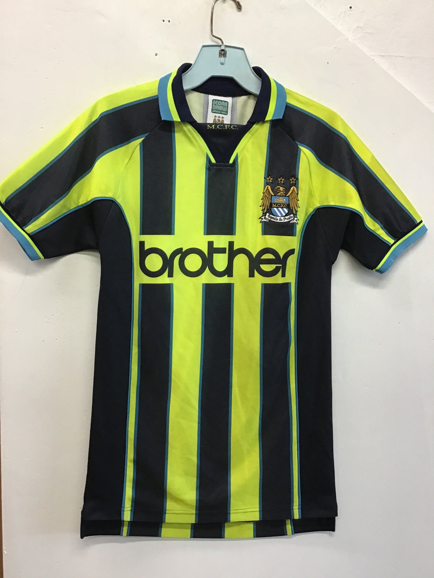 Scoredraw Official Retro MCFC Man City FC Shirt, Size S