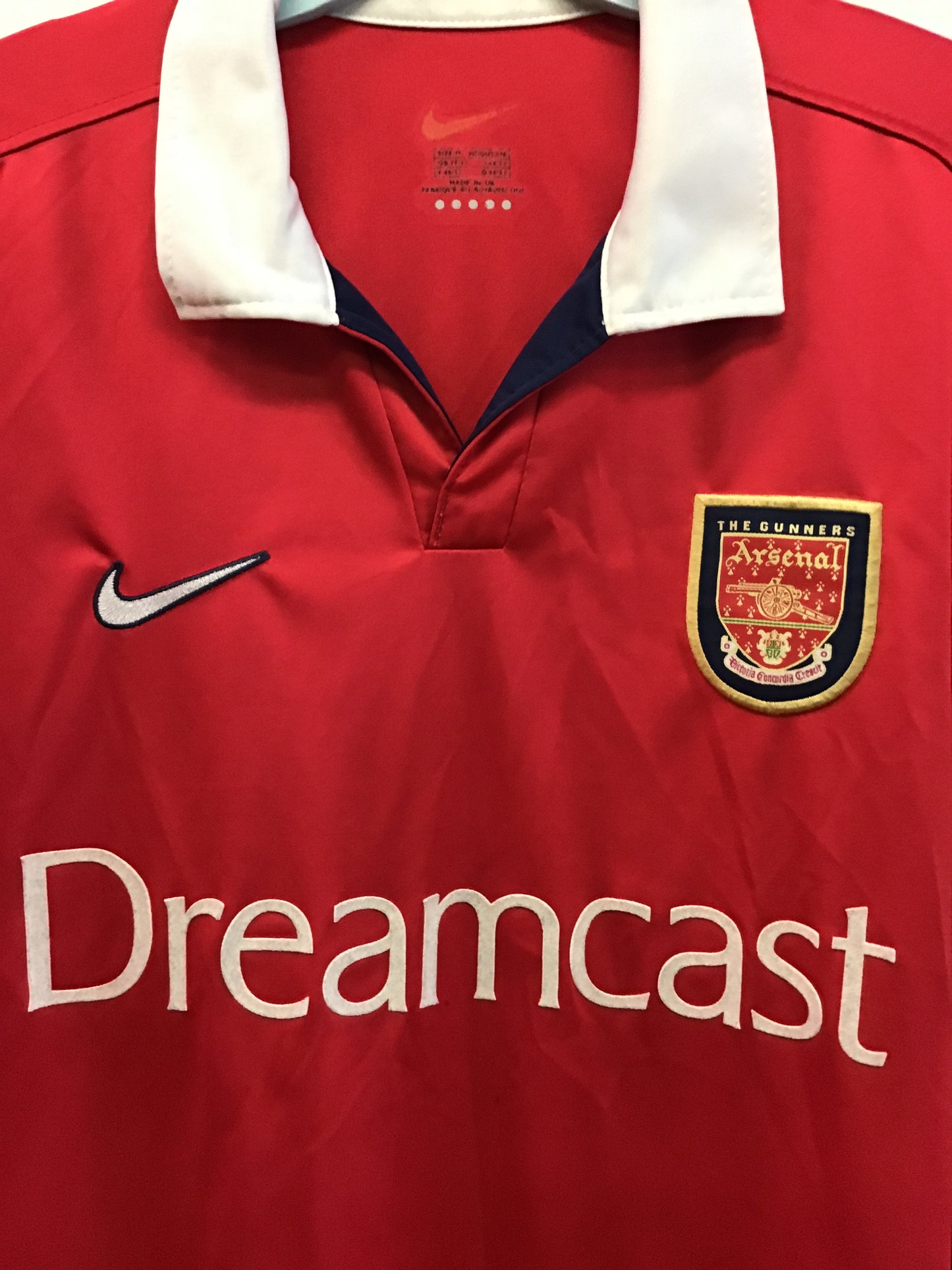 Nike Arsenal Gunners Dreamcast Engineered 98-99 Home Jersey, Size M