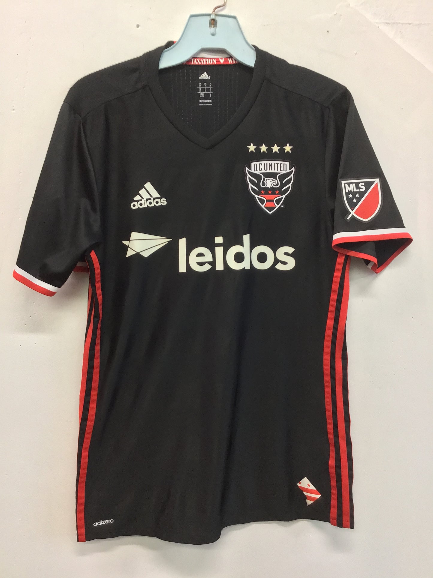 Adidas D.C. United 2016 Black Leidos Jersey, Size M