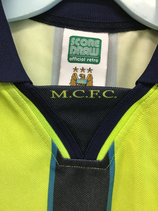 Scoredraw Official Retro MCFC Man City FC Shirt, Size S