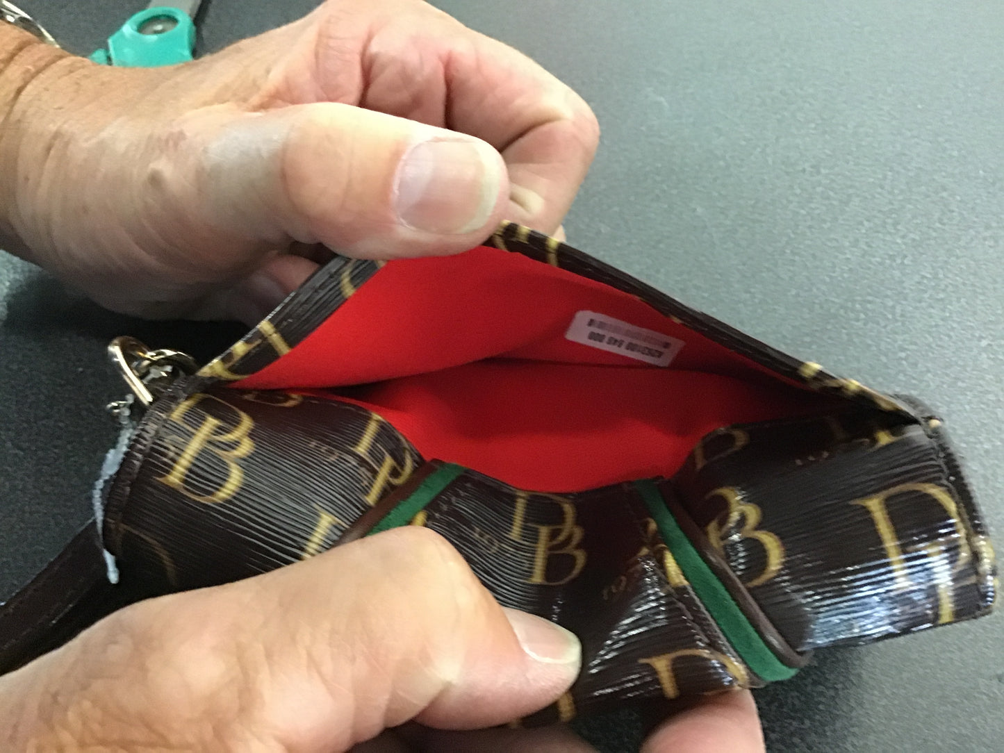 Dooney & Bourke Monogram Leather Wristlet-NWOT