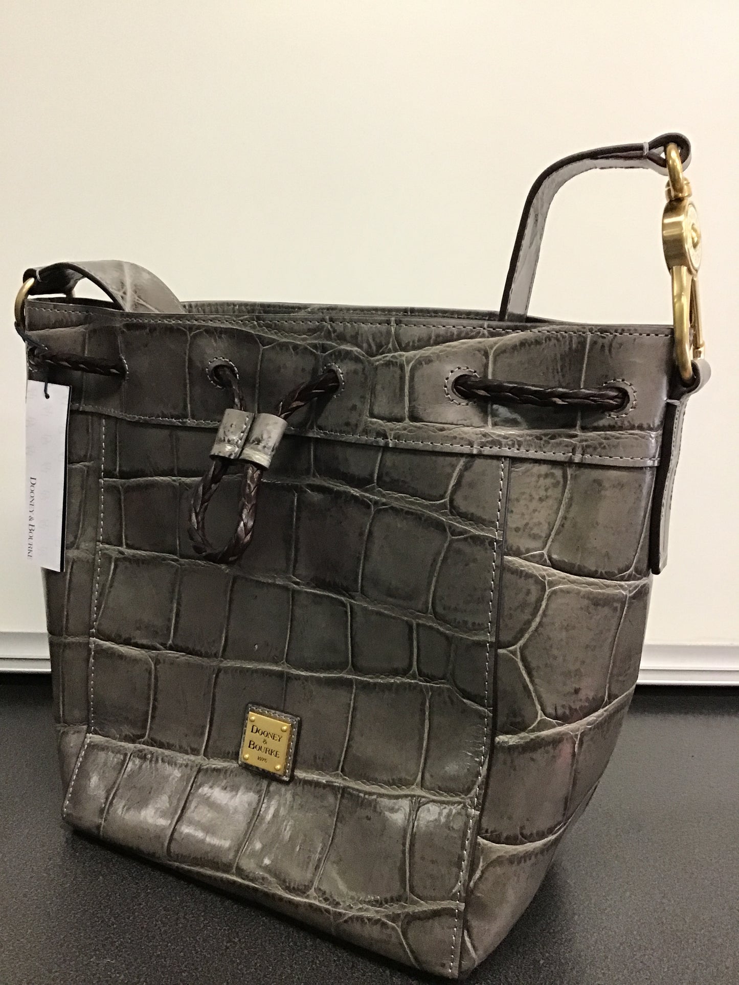 Dooney & Bourke Smoke Hattie Drawstring Bucket Bag-NWT