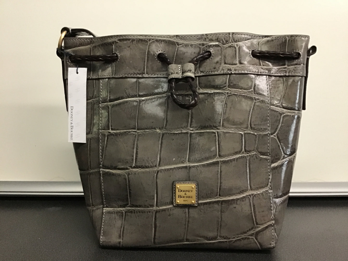 Dooney & Bourke Smoke Hattie Drawstring Bucket Bag-NWT