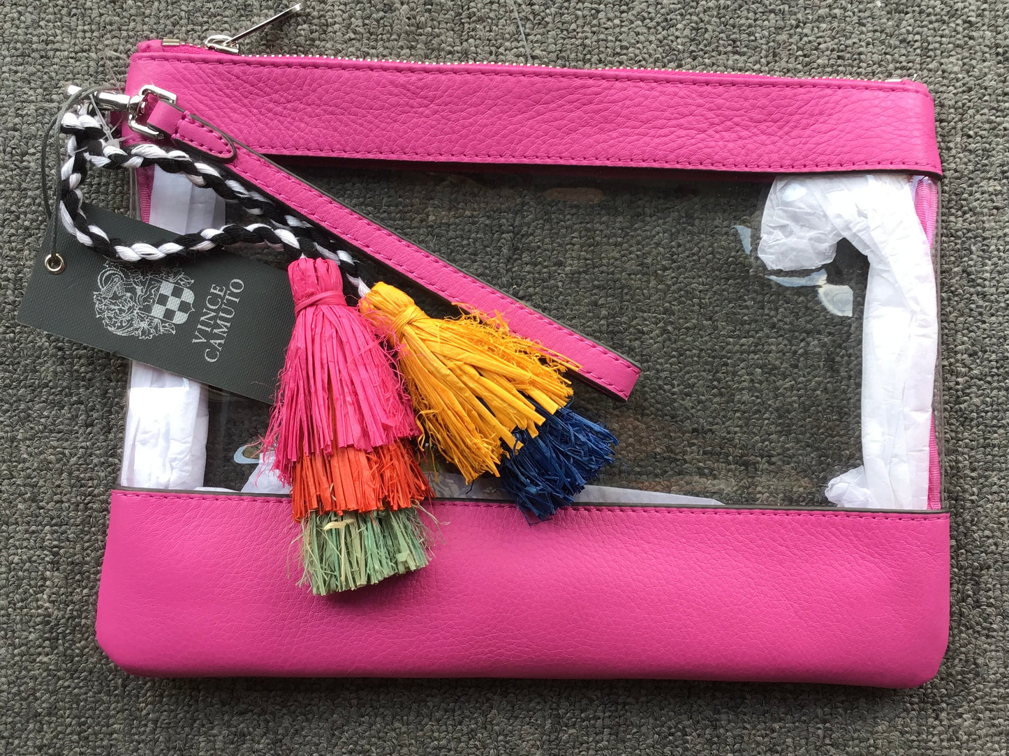 Vince Camuto Thore Pouch Phlox Pink/Clear-New