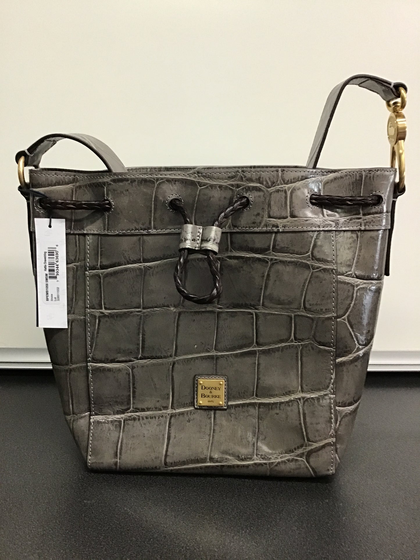Dooney & Bourke Smoke Hattie Drawstring Bucket Bag-NWT