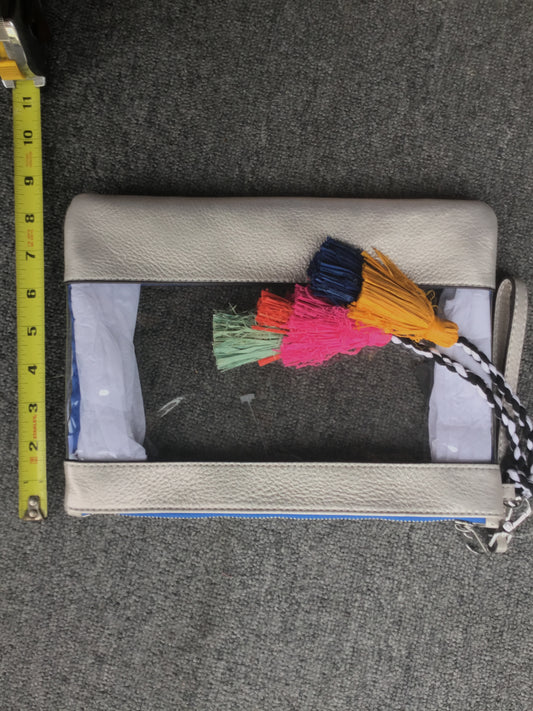 Vince Camuto Thore Pouch Silver Clear-New