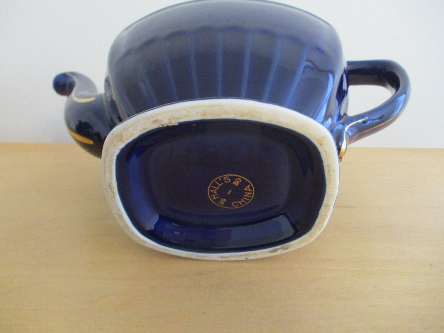Vintage Hall Cobalt Blue w/ Gold Trim Teapot