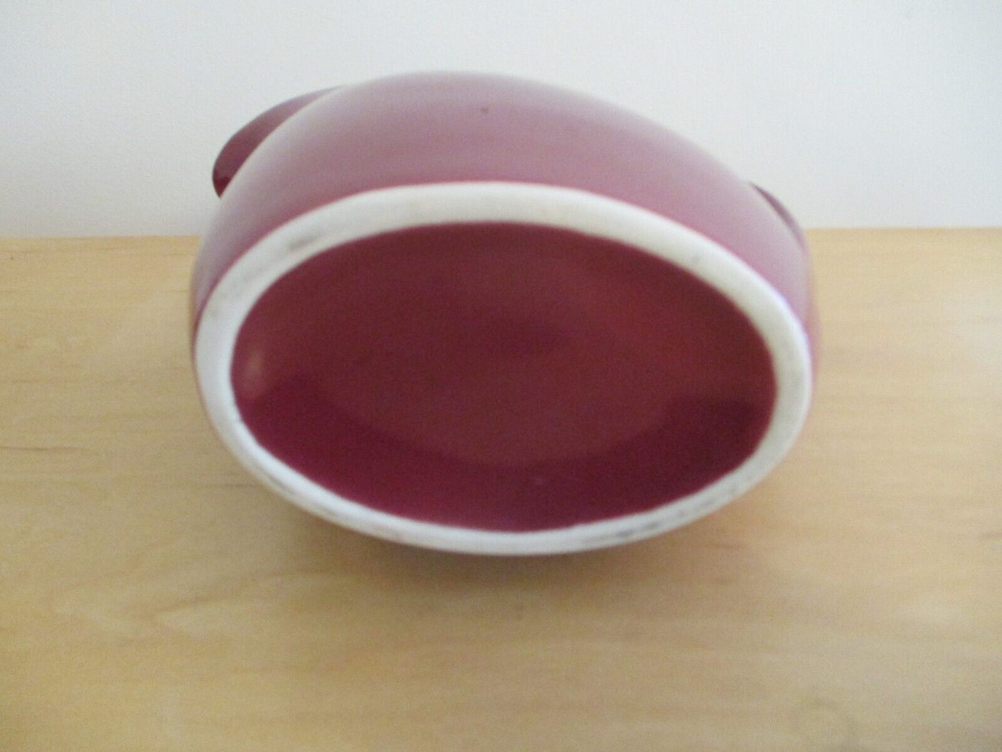 Vintage Hall Ceramic Maroon Pitcher Schenley Marked Pitcher