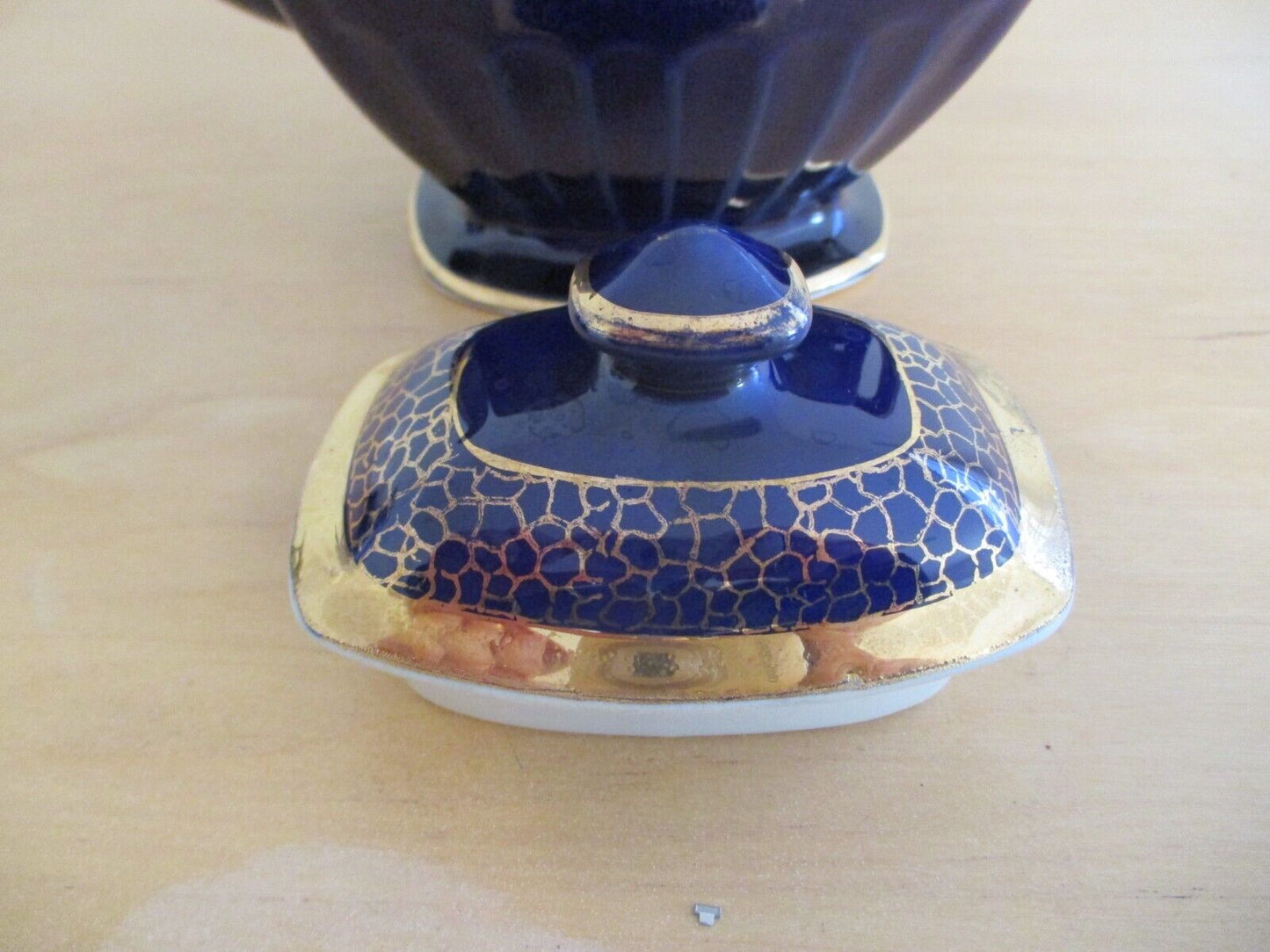 Vintage Hall Cobalt Blue w/ Gold Trim Teapot