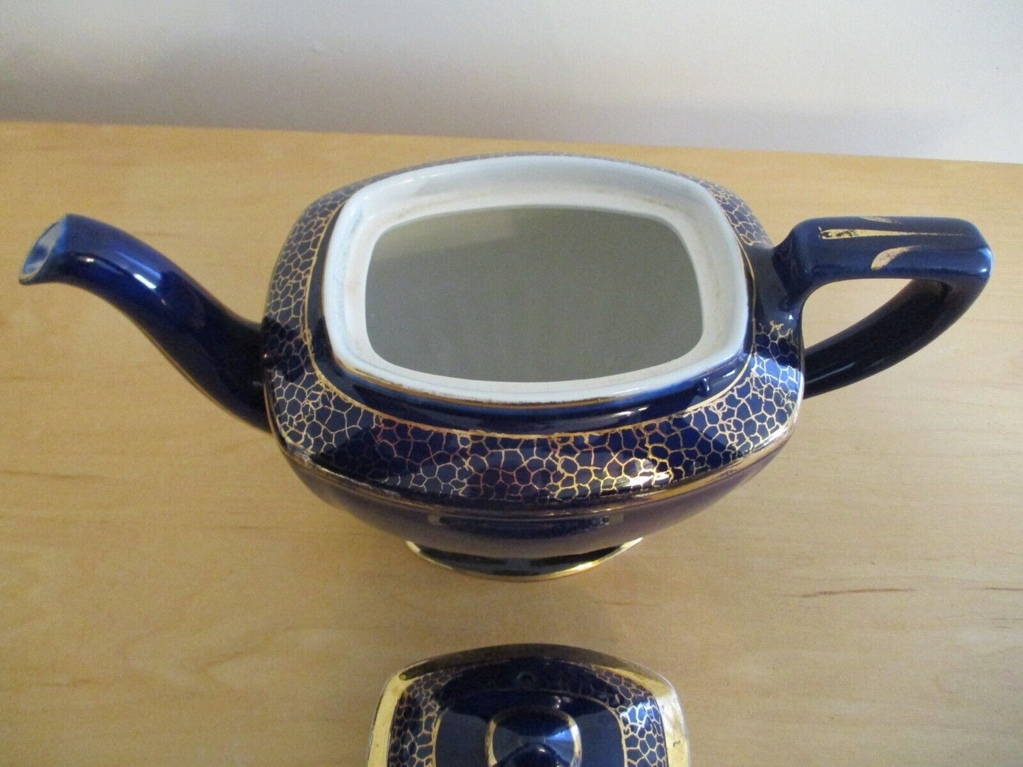 Vintage Hall Cobalt Blue w/ Gold Trim Teapot