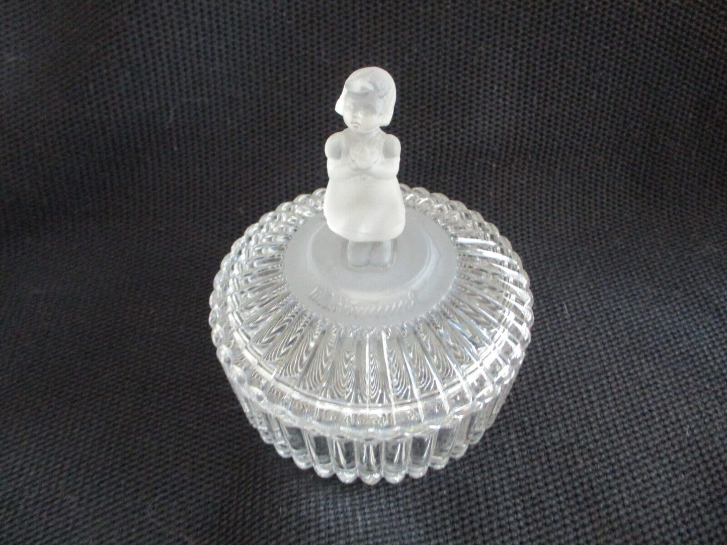 Goebel Hummel Lead Crystal Trinket Box Avon 1993 Flower Girl Frosted
