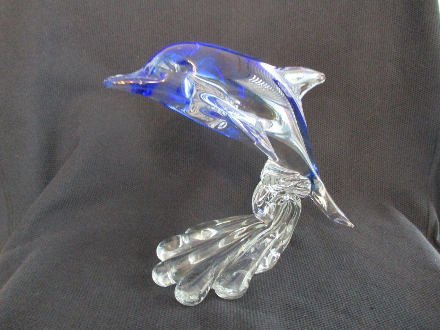 Dynasty Gallery Art Glass Dolphin Porpoise Paperweight Sculpture Figurine