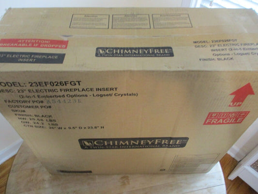 ChimneyFree 23 Inch Modern Electric Fireplace Insert 23EF026FGT NEW