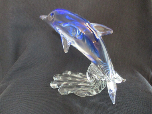 Dynasty Gallery Art Glass Dolphin Porpoise Paperweight Sculpture Figurine