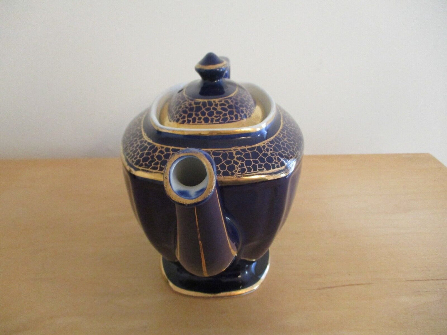 Vintage Hall Cobalt Blue w/ Gold Trim Teapot