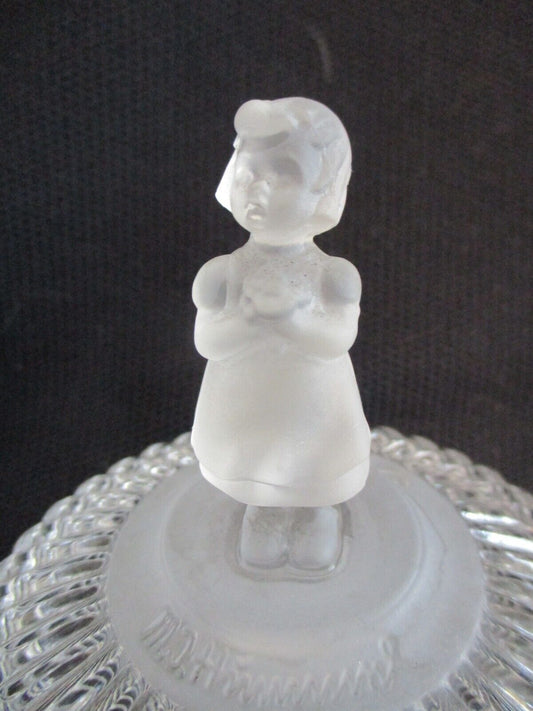 Goebel Hummel Lead Crystal Trinket Box Avon 1993 Flower Girl Frosted