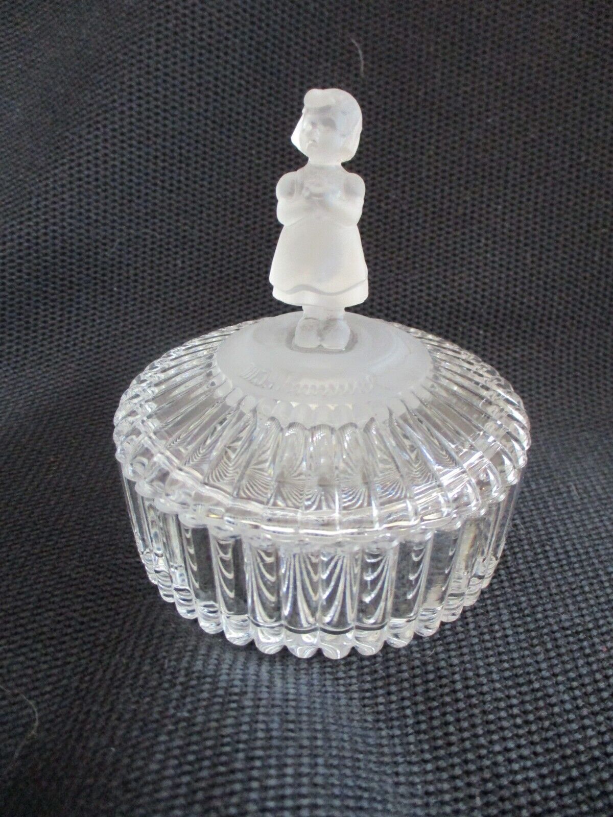 Goebel Hummel Lead Crystal Trinket Box Avon 1993 Flower Girl Frosted
