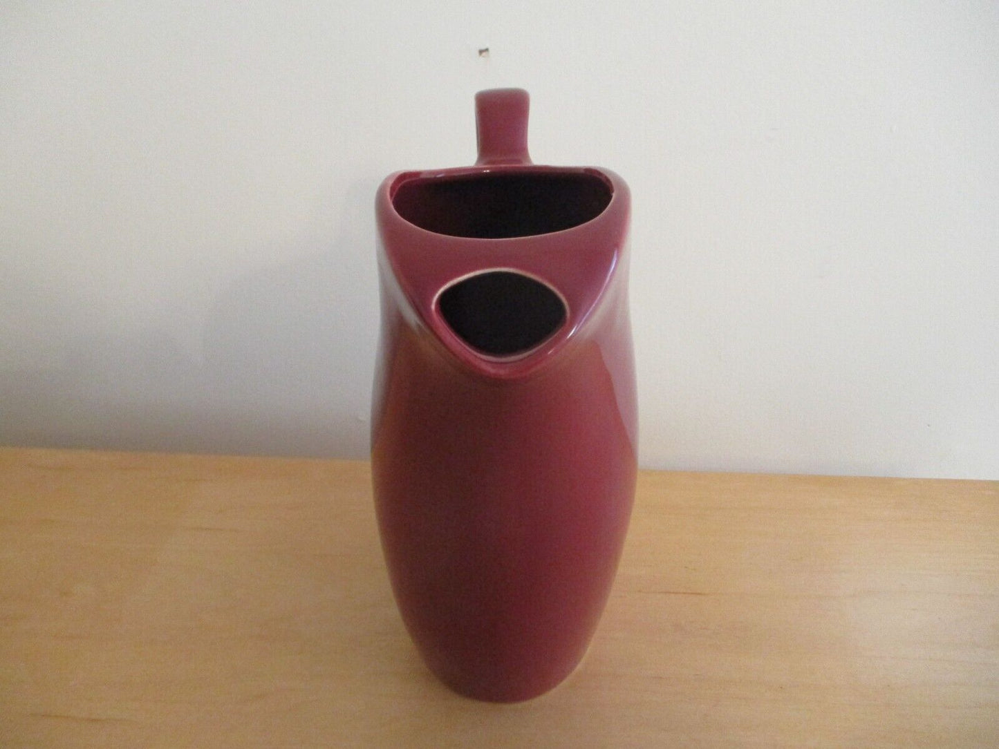 Vintage Hall Ceramic Maroon Pitcher Schenley Marked Pitcher