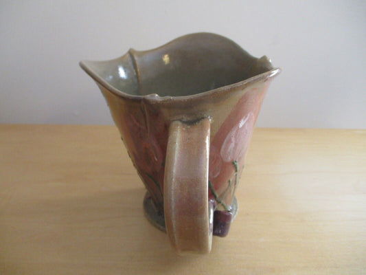 Vintage Robert Maxwell Art Pottery Mug 5 1/4"" Signed Rare Signed Brown/Green