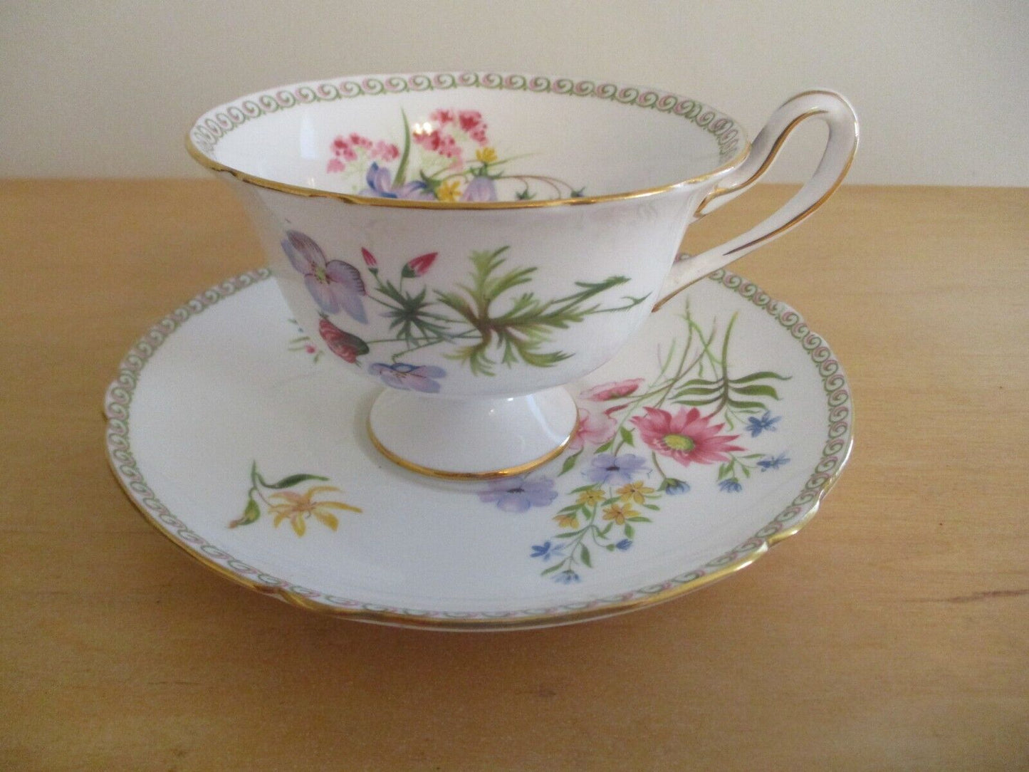 Vintage Shelley Tea Cup & Saucer - "WILD FLOWERS" # Z13686