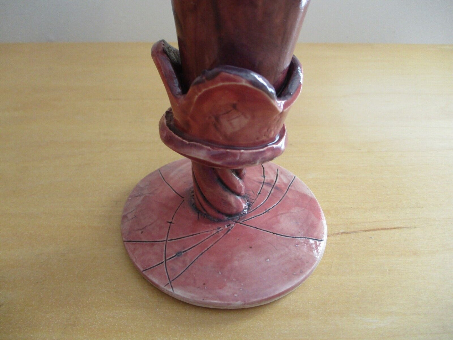 R Maxwell Art Pottery Vase 8 1/2" Signed Rare Signed