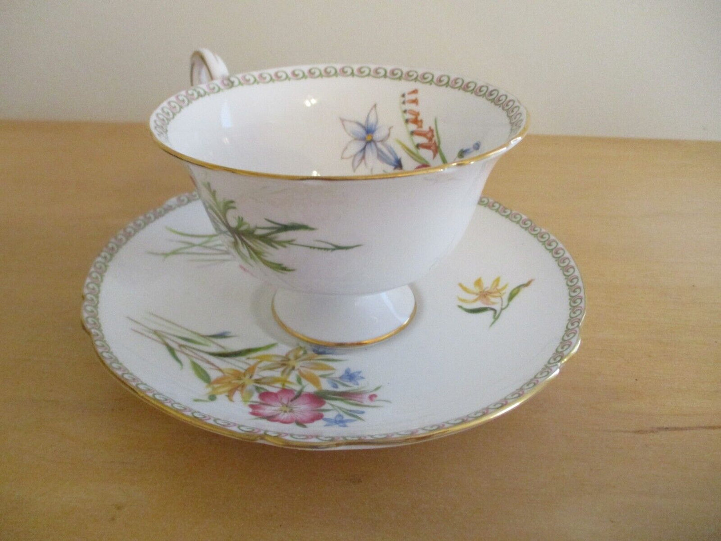 Vintage Shelley Tea Cup & Saucer - "WILD FLOWERS" # Z13686