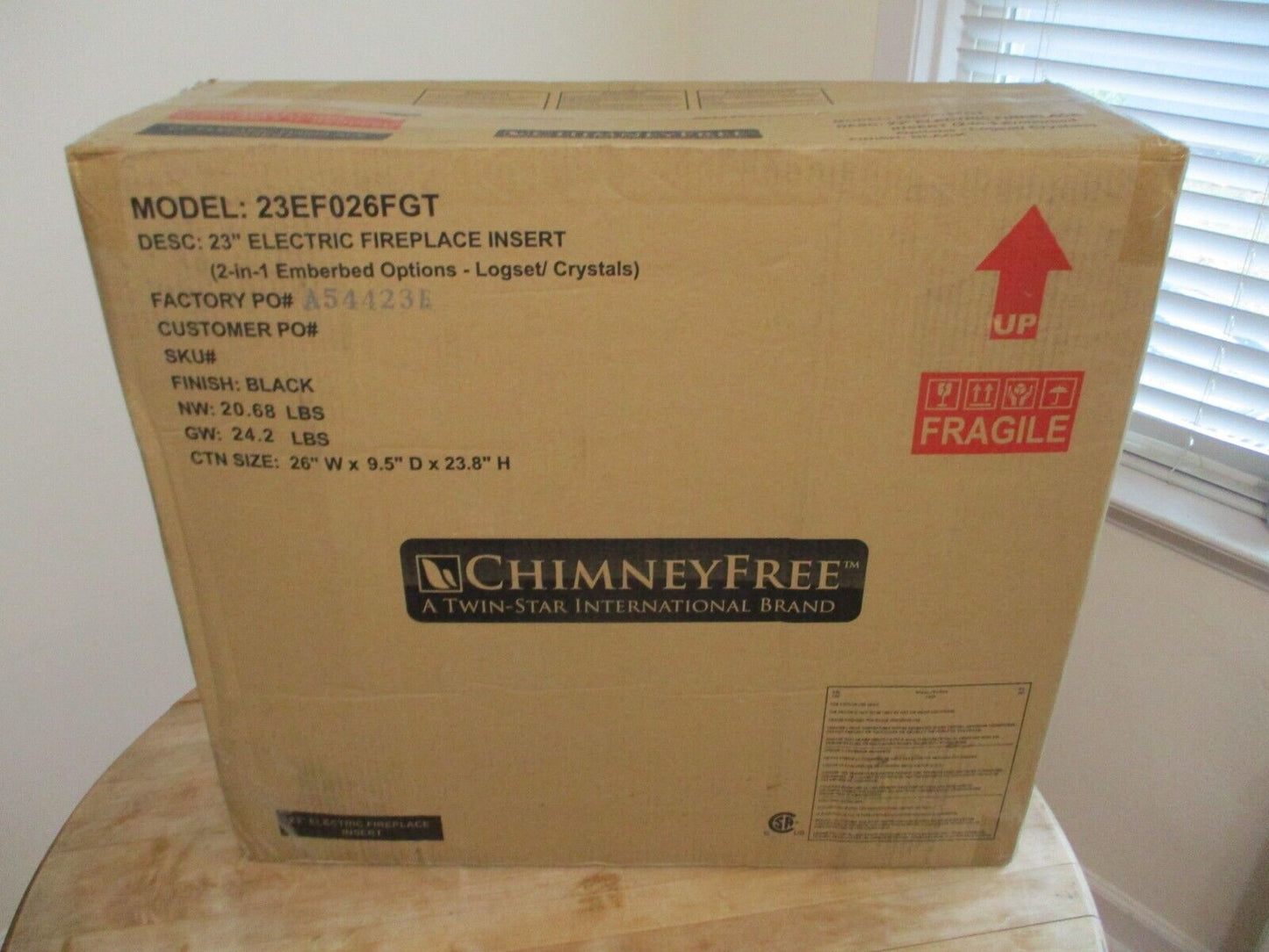 ChimneyFree 23 Inch Modern Electric Fireplace Insert 23EF026FGT NEW