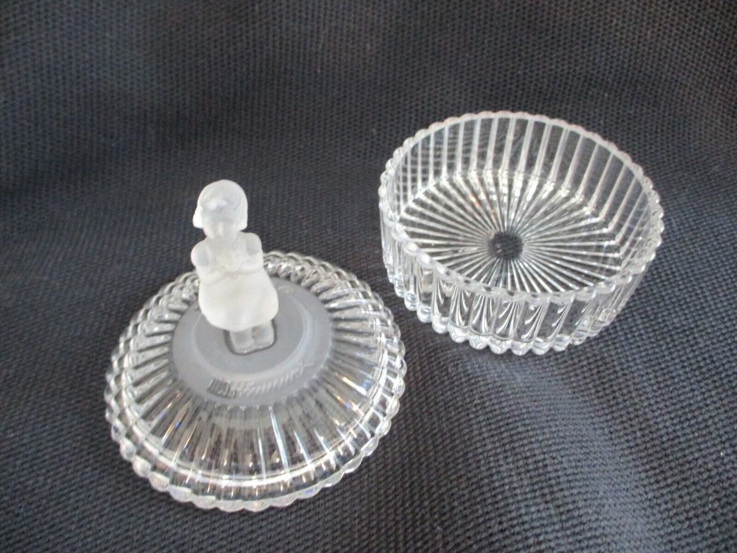 Goebel Hummel Lead Crystal Trinket Box Avon 1993 Flower Girl Frosted