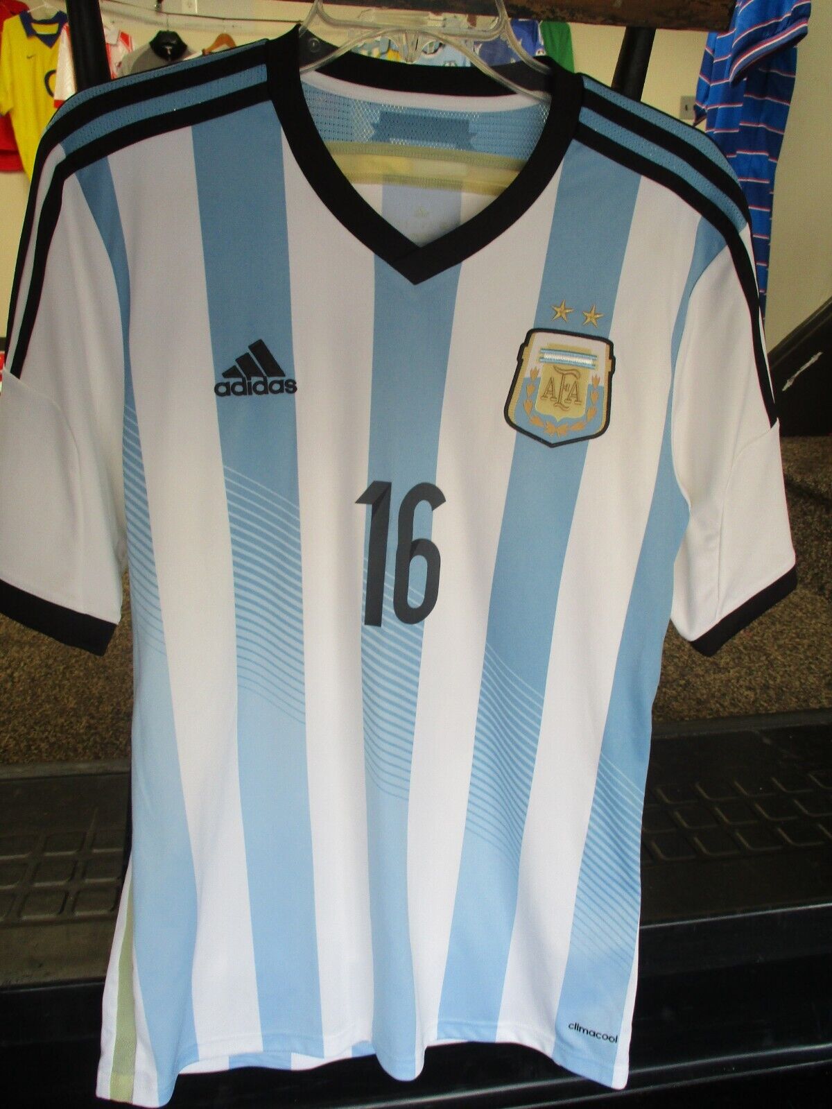 Adidas Argentina AFA Kun Aguero #16 Jersey, Size M