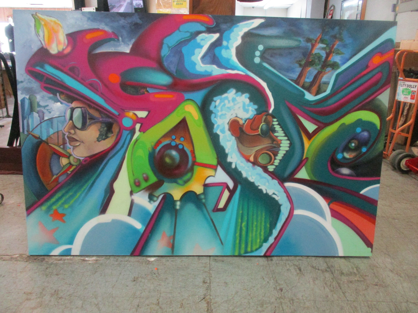 Cope2 Original Aerosol on Canvas Pose II 2008 @ 6' x 4'