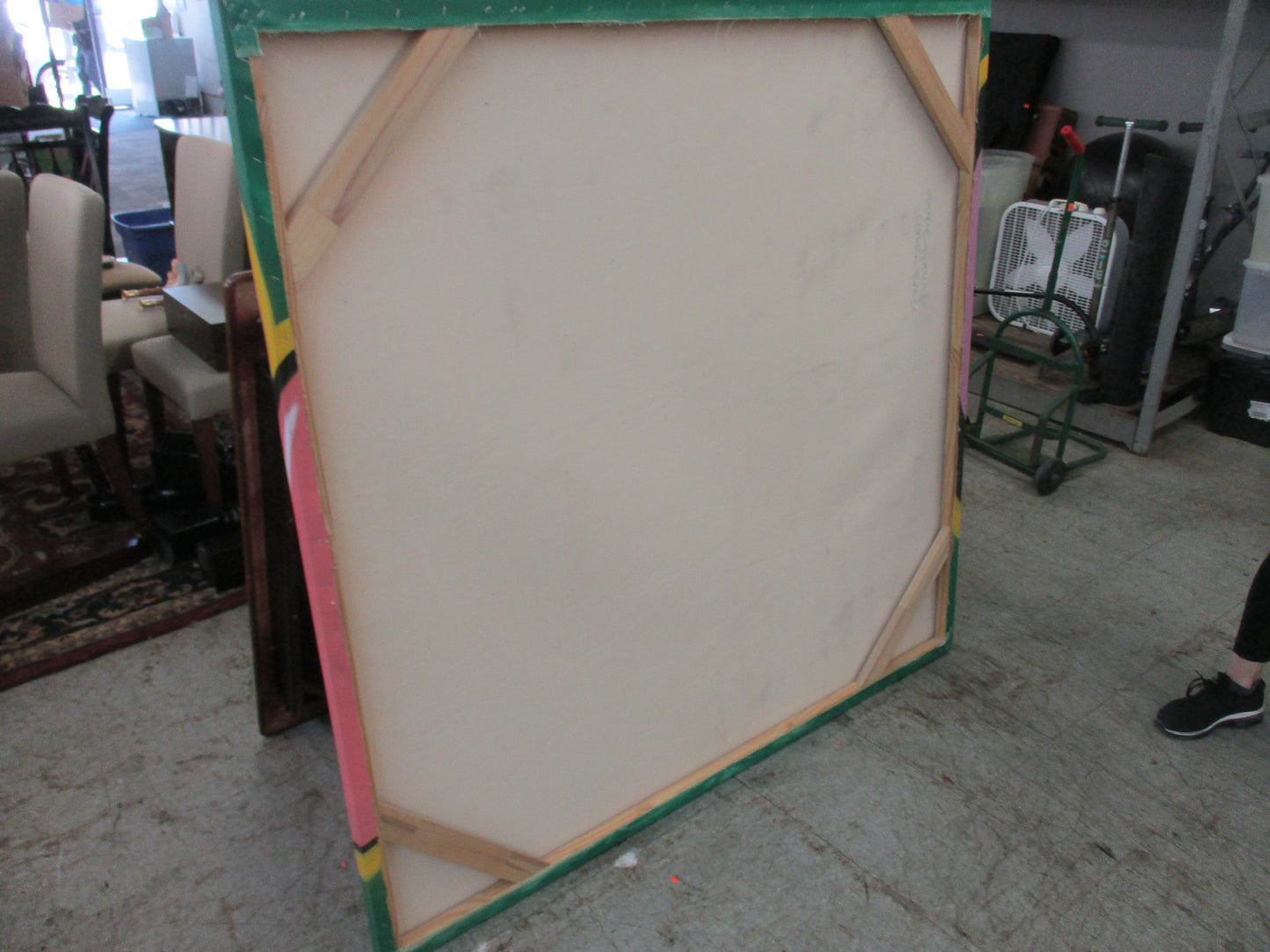 Cope2 Original Aerosol on Canvas Bubble Throw up Green Back 58" x 56"