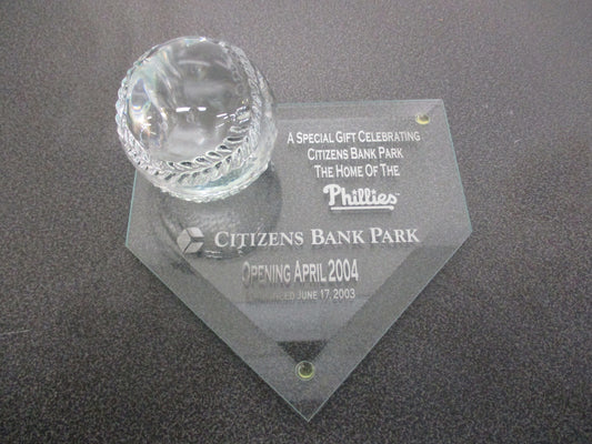 Philadelphia Phillies Opening Day 2004 Glass Home Plate W/Ball