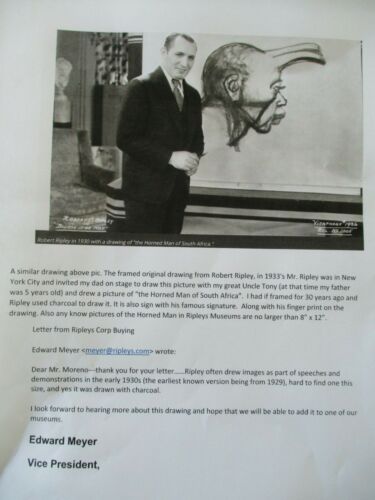 Authentic Signed, "the Horned Man of South Africa" Ripley's Believe it or Not