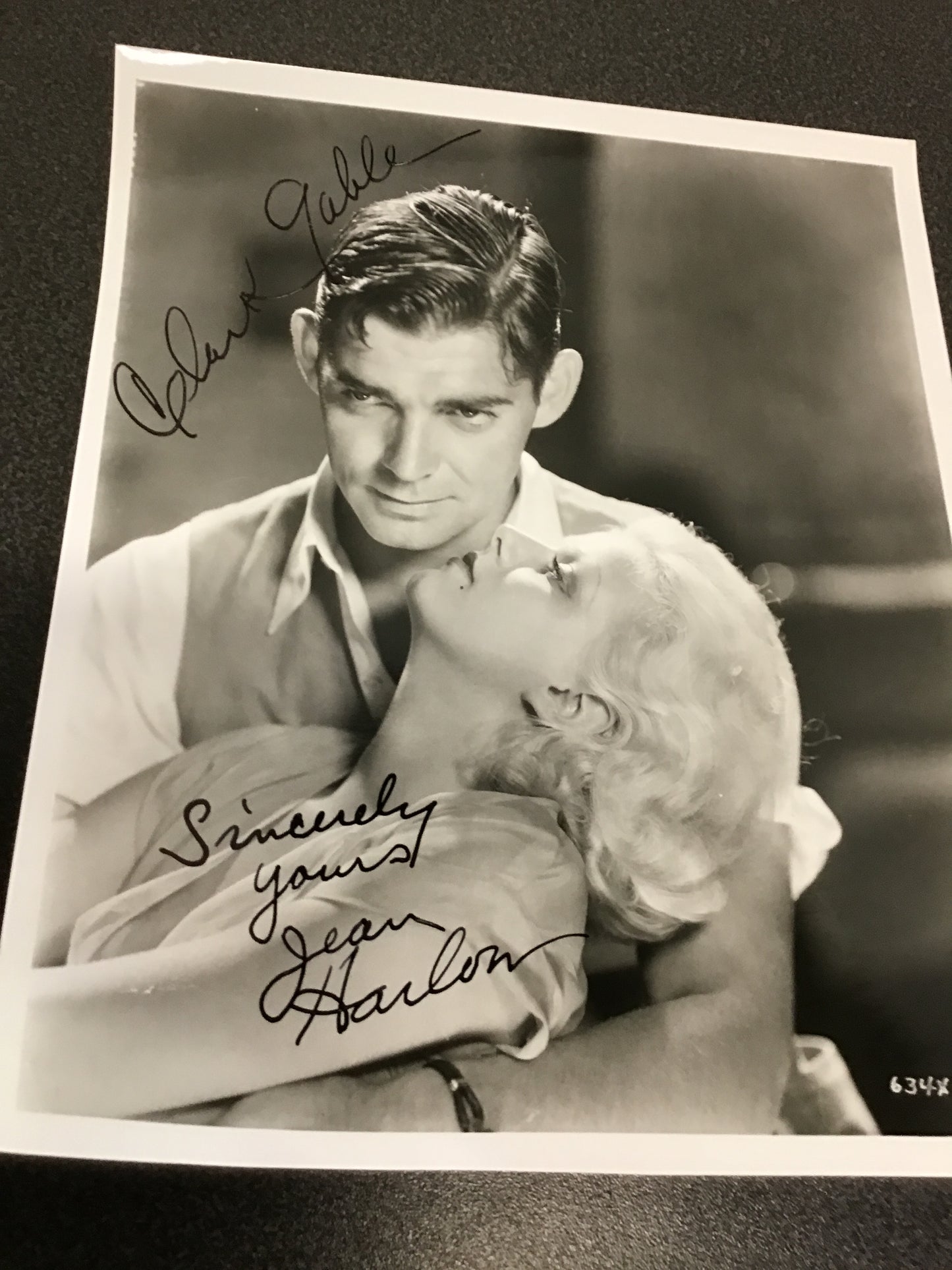 Clark Gable & Jean Harlow Dual Signed Black & White Photo